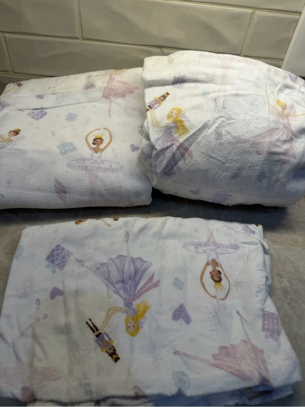 Pottery Barn Kids Nutcracker Flannel Twin Sheet Set (sample, no tags)